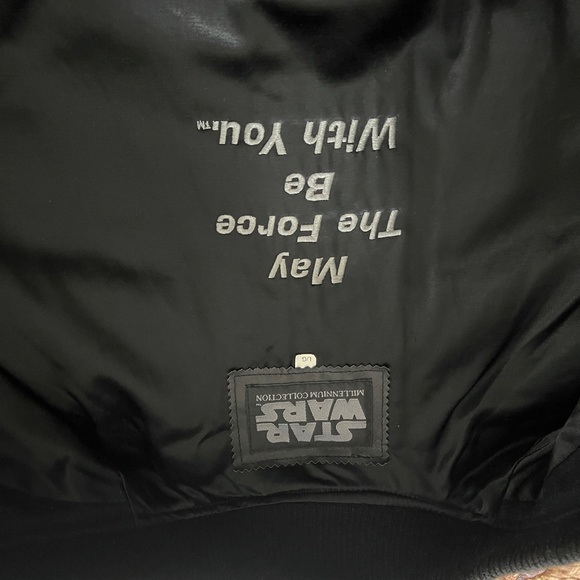 Star Wars Leather Sleeved Embroidered Jacket Size Large - Picture 3 of 4